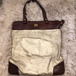 Burberry brown leather and Gold purse